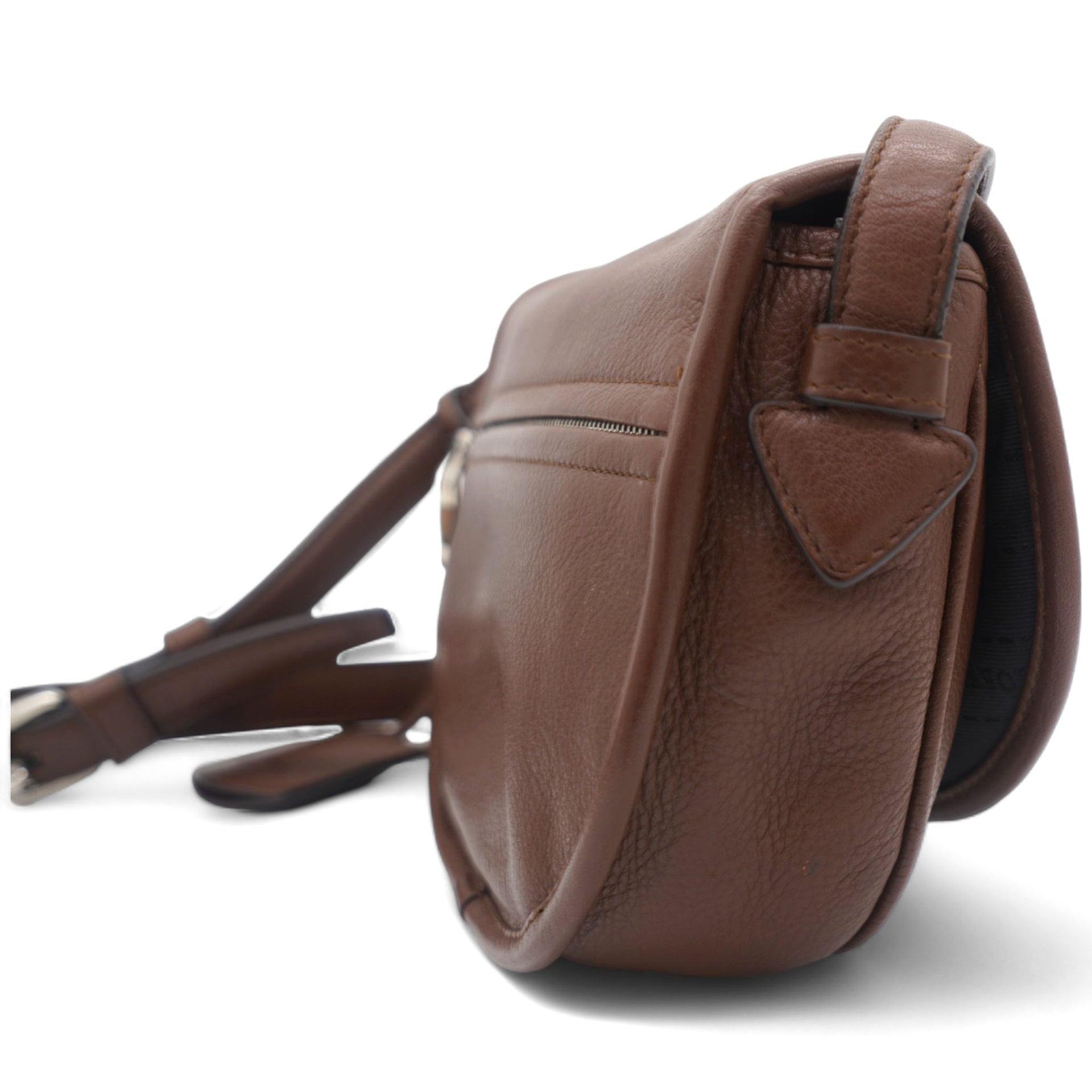 Heritage Shoulder Bag Leather Brown Ladies