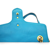 Velvet Matelasse Small GG Marmont Shoulder Bag Pavone Cyan