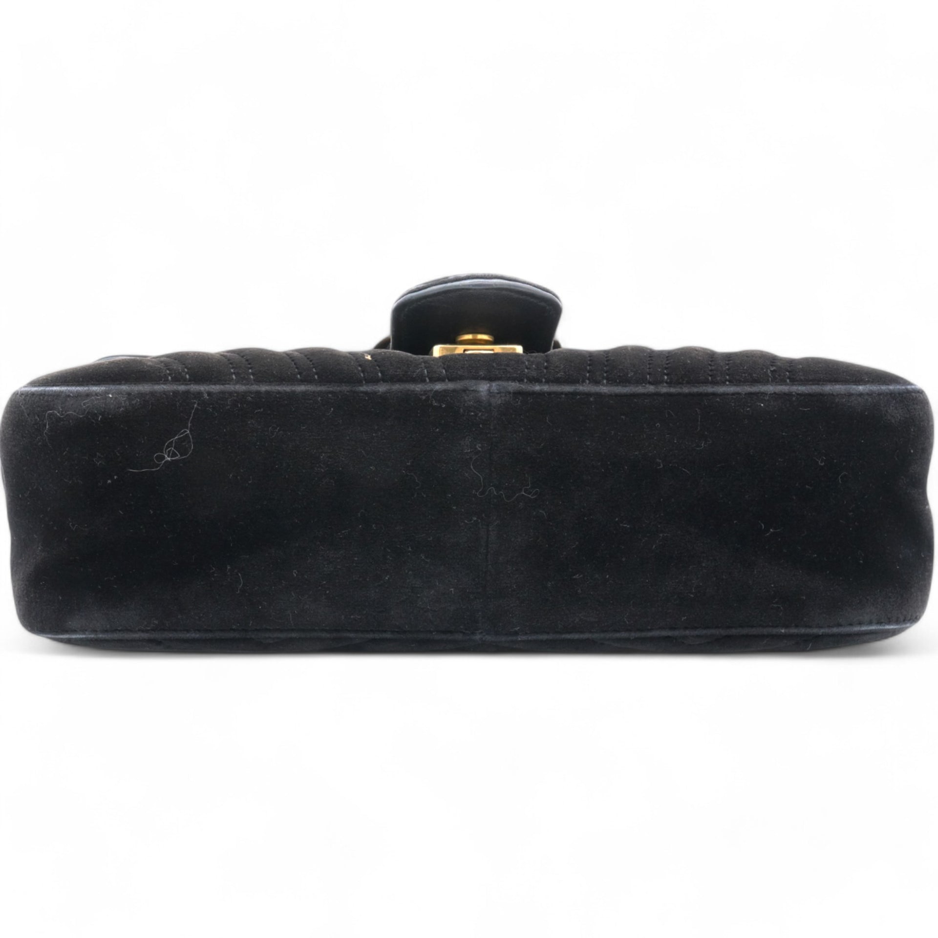 Velvet Matelasse Small GG Marmont Shoulder Bag Black