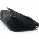 Velvet Matelasse Small GG Marmont Shoulder Bag Black