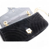 Velvet Matelasse Small GG Marmont Shoulder Bag Black