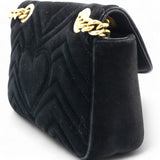 Velvet Matelasse Mini GG Marmont Shoulder Bag Black