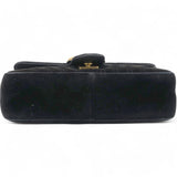 Velvet Matelasse Mini GG Marmont Shoulder Bag Black