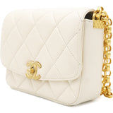 Quilted White Flap Bag