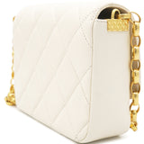 Quilted White Flap Bag