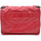 Crinkled Matelasse Monogram Medium Niki Chain Satchel Rouge Eros