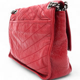 Crinkled Matelasse Monogram Medium Niki Chain Satchel Rouge Eros