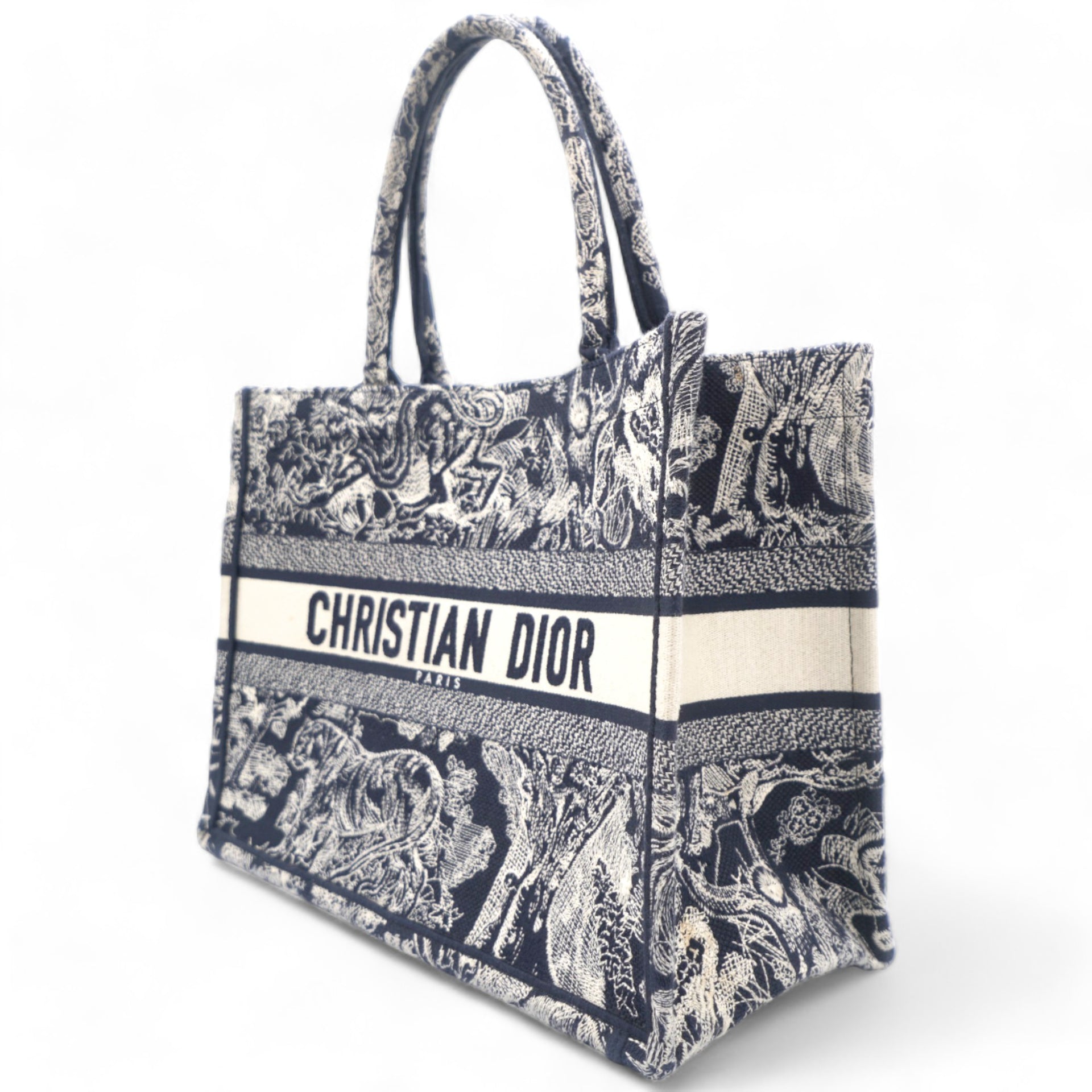 Canvas Embroidered Medium Dioriviera Toile De Jouy Book Tote