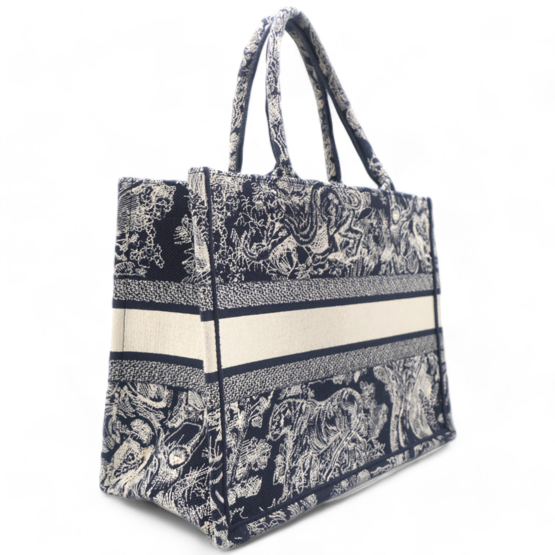 Canvas Embroidered Medium Dioriviera Toile De Jouy Book Tote