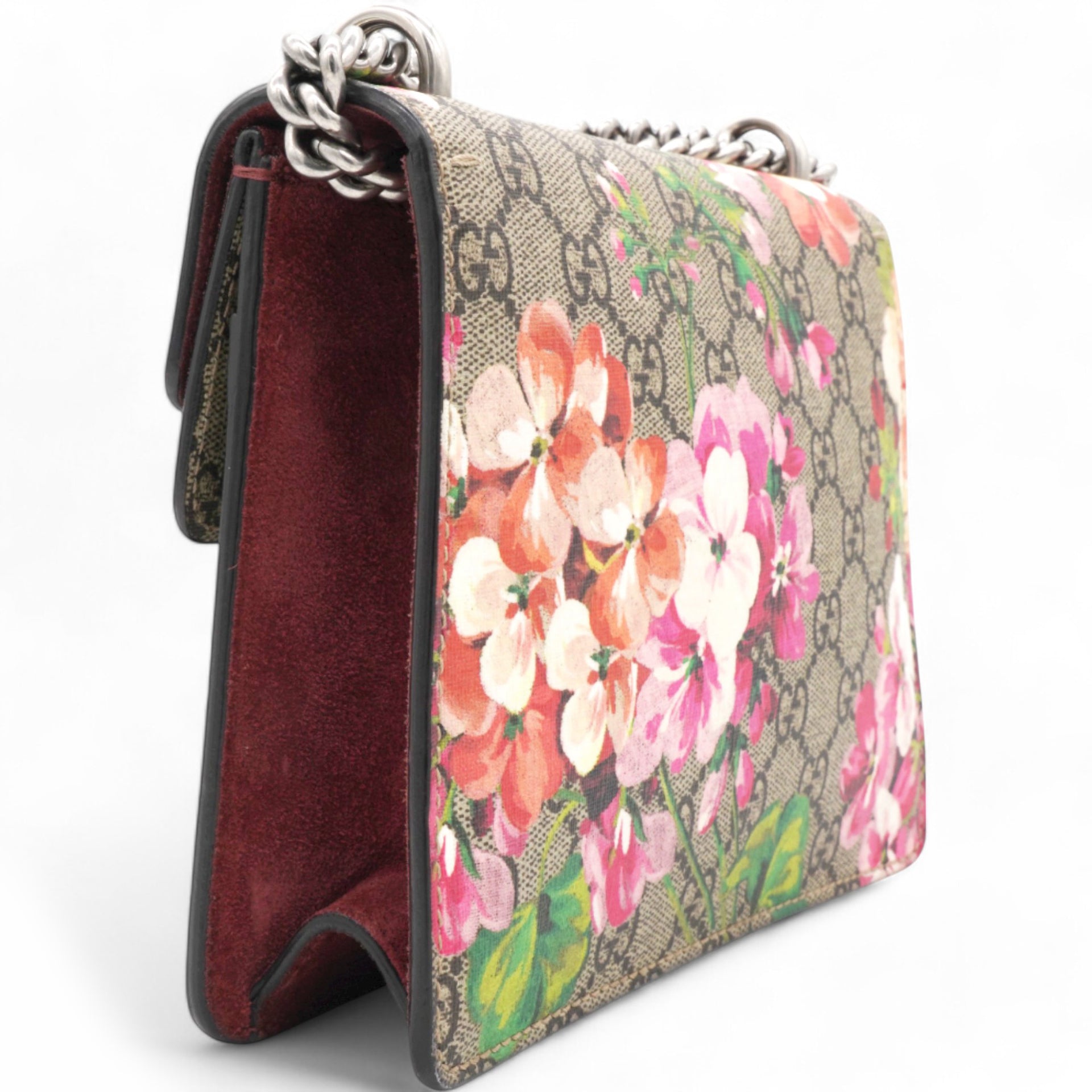 GG Supreme Monogram Blooms Mini Dionysus Shoulder Bag Beige Multicolor Dry Rose