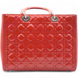 Patent Cannage Large Lady Dior Red