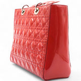 Patent Cannage Large Lady Dior Red