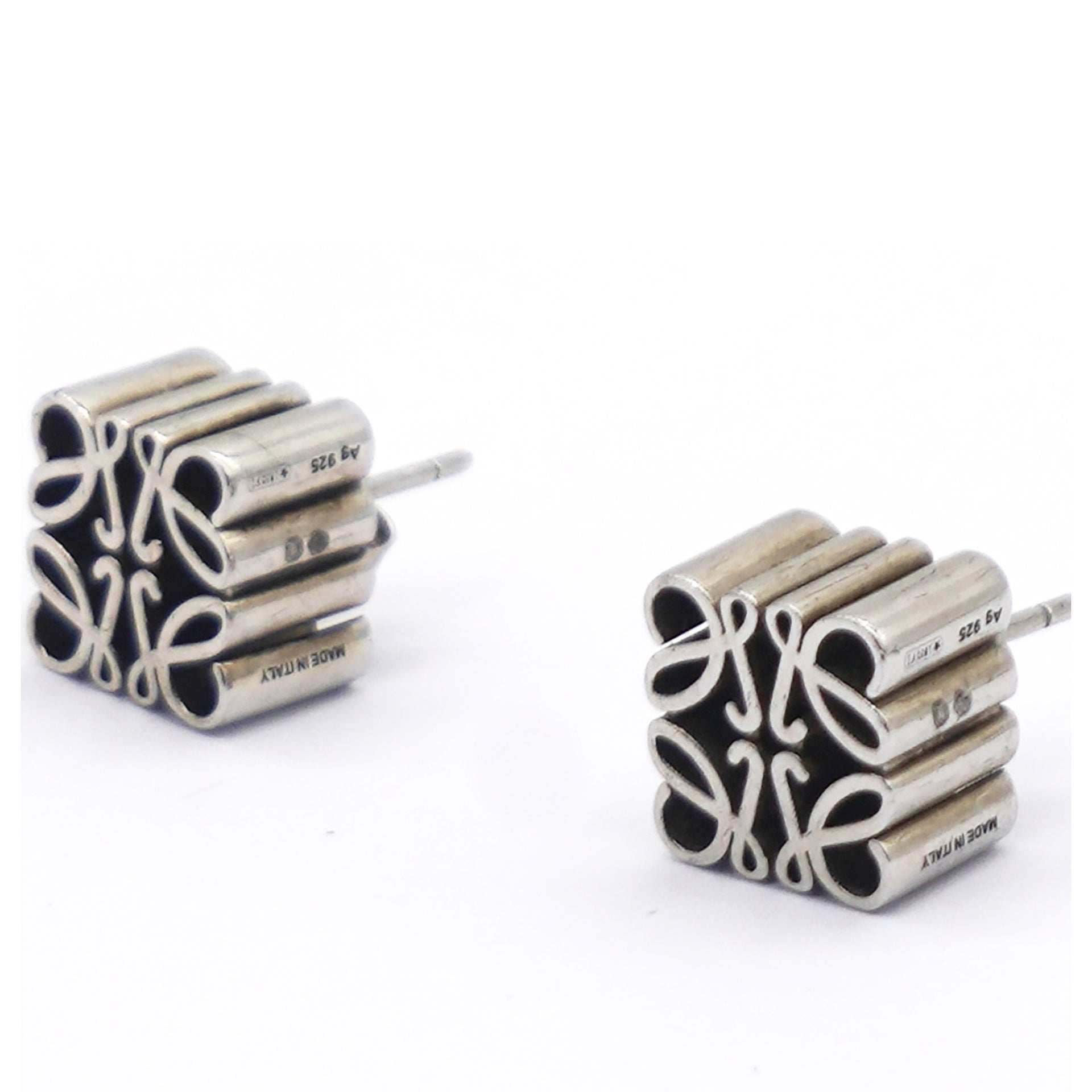 Anagram sterling silver stud earrings