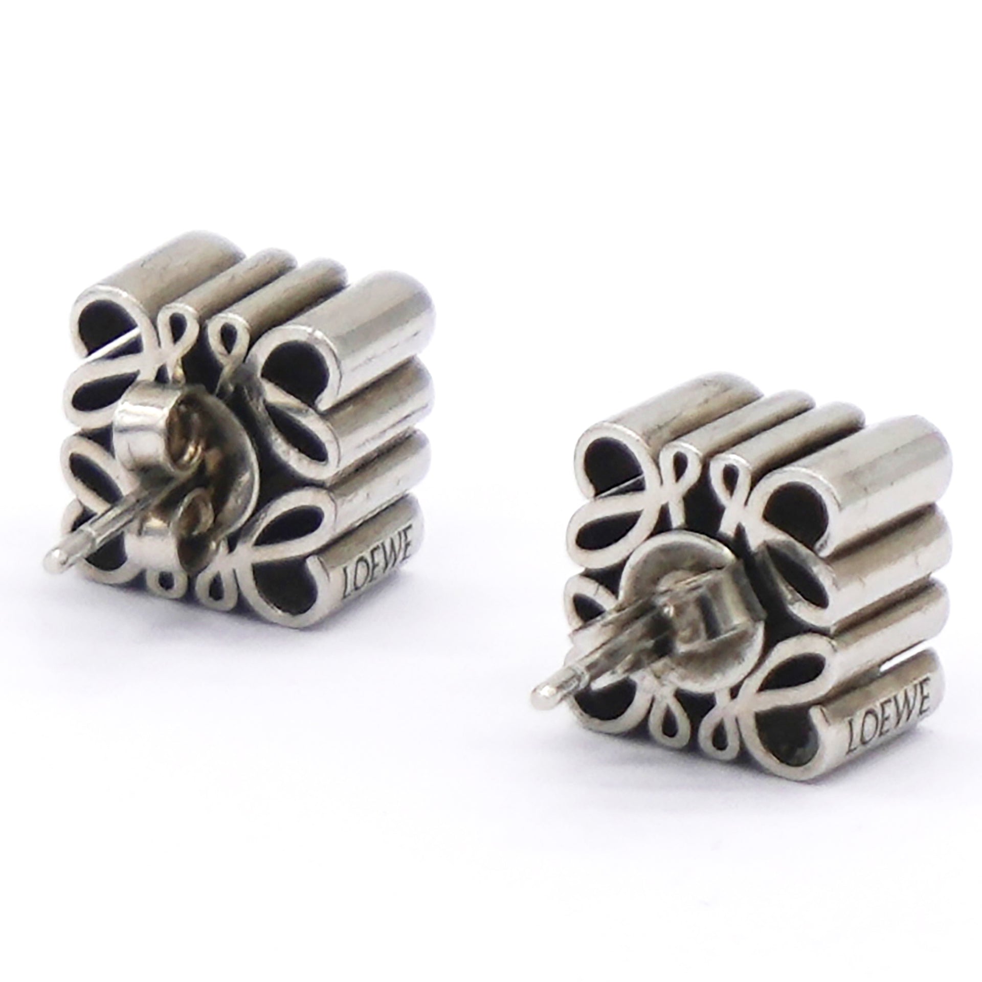 Anagram sterling silver stud earrings