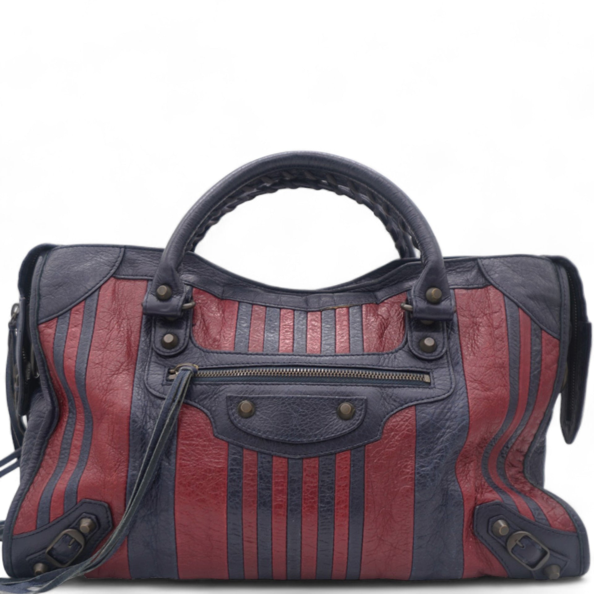 Cuir Arena Striped Classic Hardware City Bleu Nuit Rouge