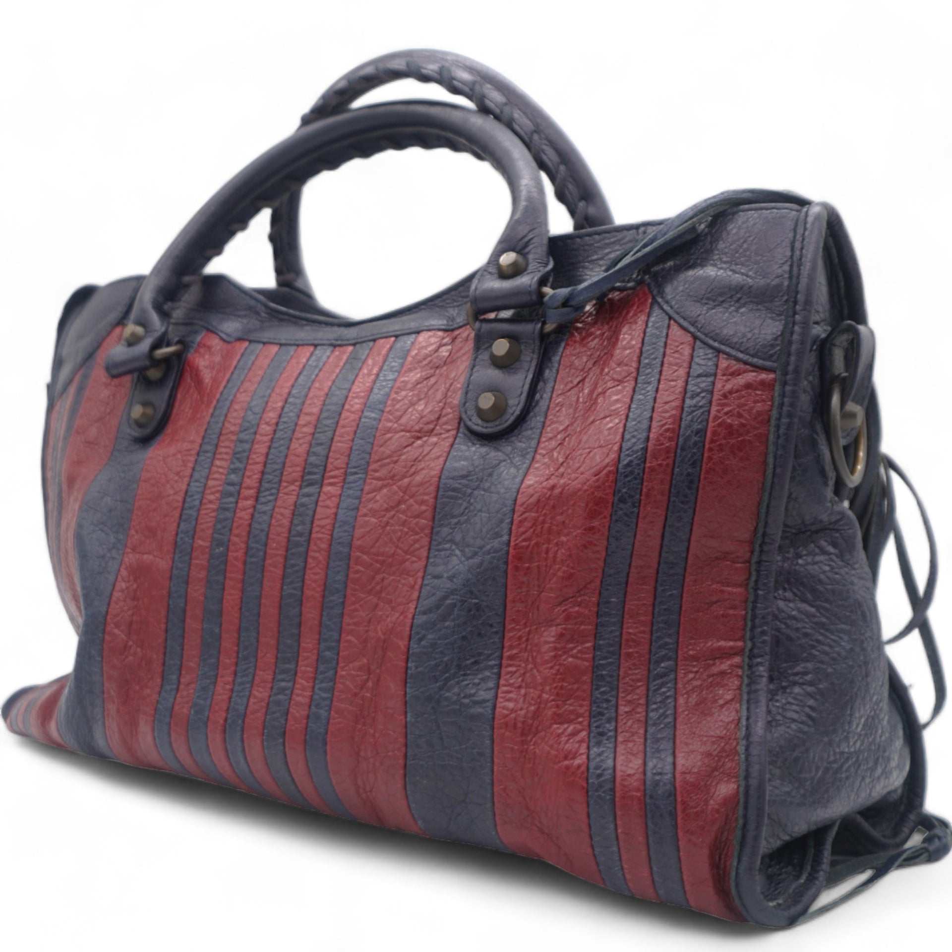 Cuir Arena Striped Classic Hardware City Bleu Nuit Rouge