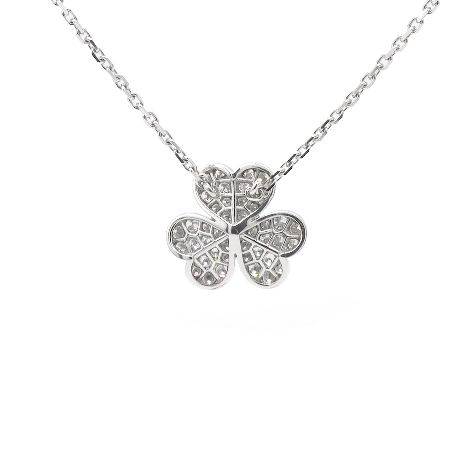 18K White Gold Diamond Small Frivole Pendant Necklace