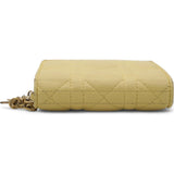 Lambskin Cannage Mini Lady Dior Wallet Soft Yellow