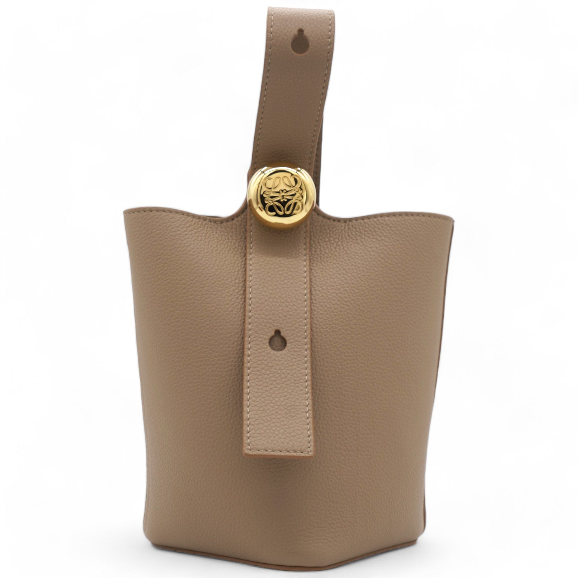 Mini Pebble Bucket bag in soft grained calfskin