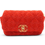 Tweed Quilted Chanel 19 Flap Red