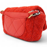 Tweed Quilted Chanel 19 Flap Red