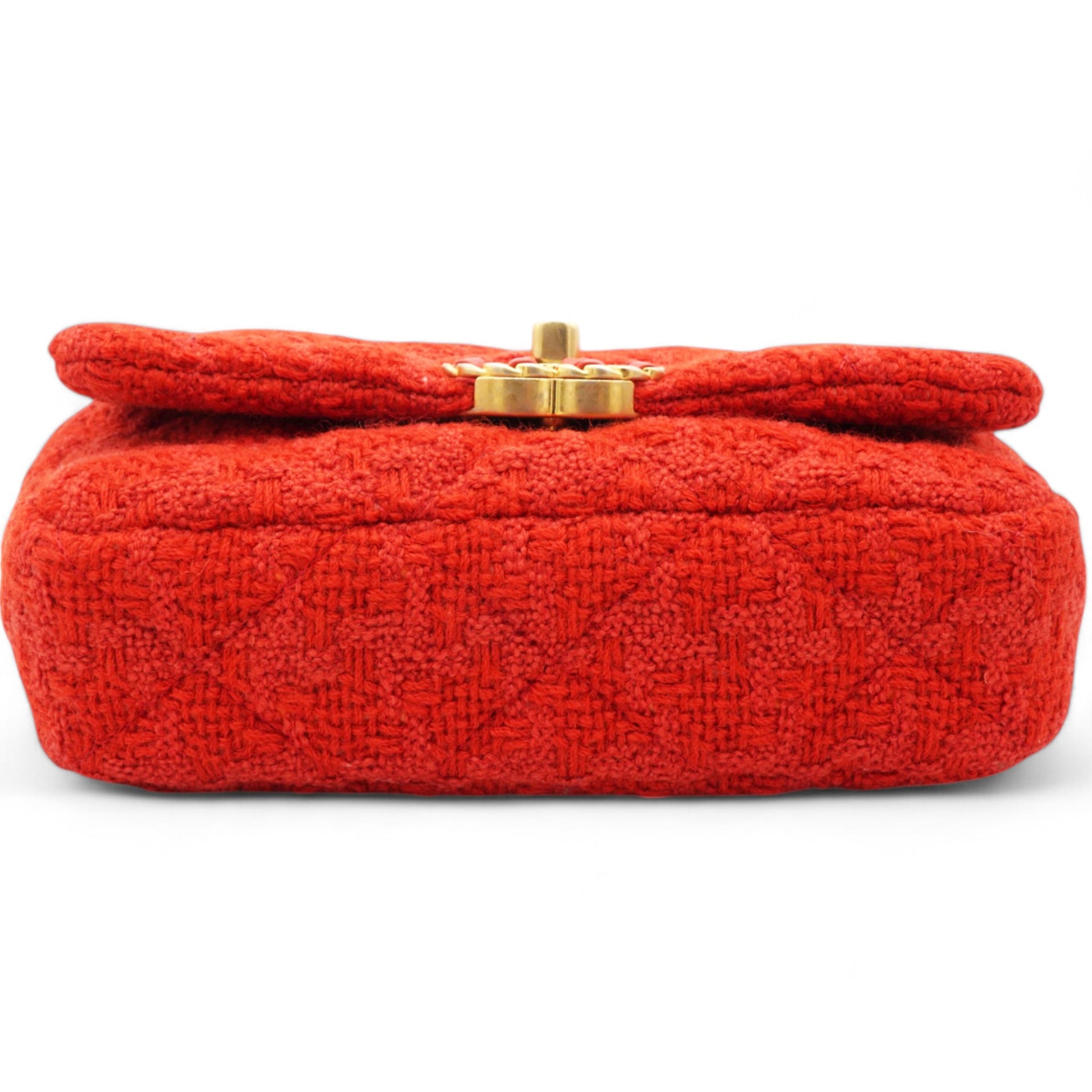 Tweed Quilted Chanel 19 Flap Red