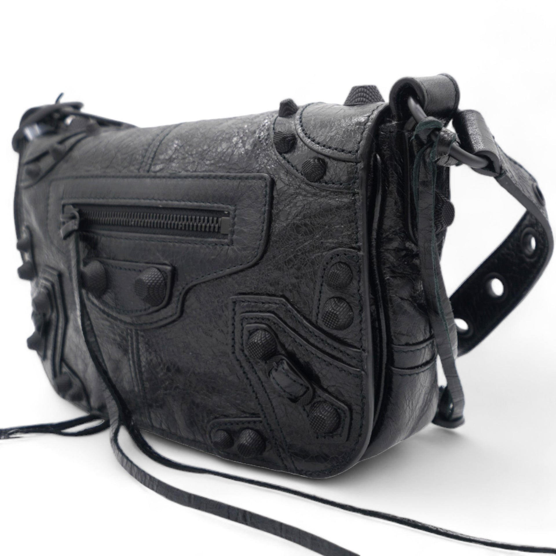 Agneau Arena Le Cagole XS Flap Crossbody Black