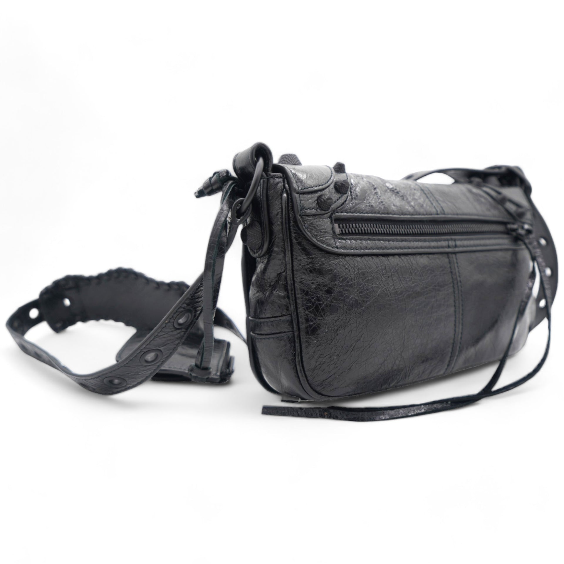 Agneau Arena Le Cagole XS Flap Crossbody Black