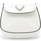 Spazzolato Mini Cleo Flap Adjustable Strap Shoulder Bag White