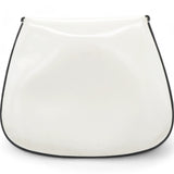 Spazzolato Mini Cleo Flap Adjustable Strap Shoulder Bag White