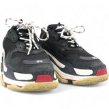 Triple S Sneakers in Black/Red Polyurethane Size39