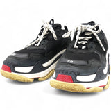 Triple S Sneakers in Black/Red Polyurethane Size39