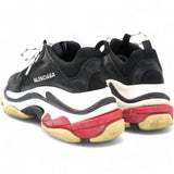 Triple S Sneakers in Black/Red Polyurethane Size39