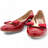 Red Patent Leather Vara Double Bow Pumps Size 8/39