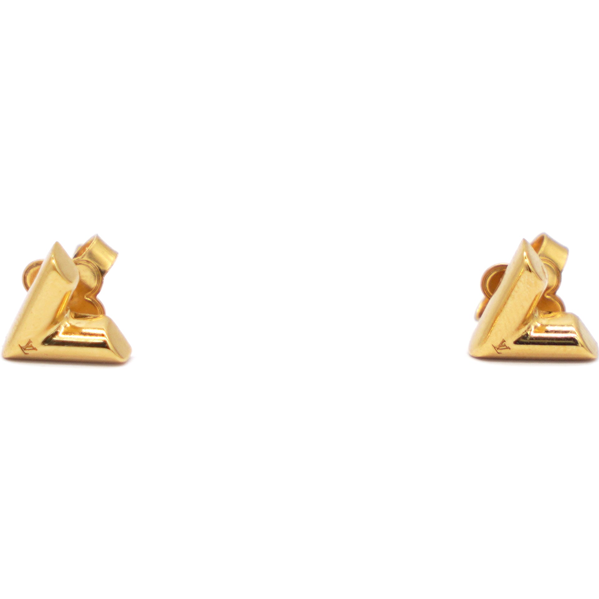 Louis Vuitton V Essential V Stud Earrings 2022-23FW, Gold