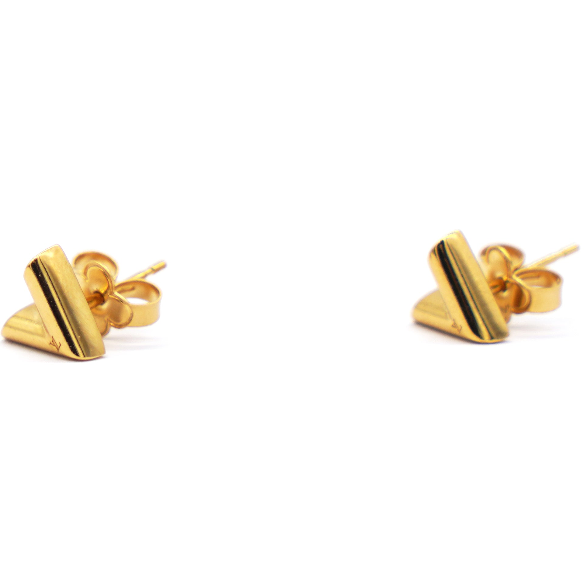 Louis Vuitton Essential V Stud Earrings - Gold-Tone Metal Stud