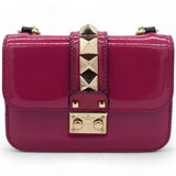 Vitello Mini Glam Lock Rockstud Flap Fuxia