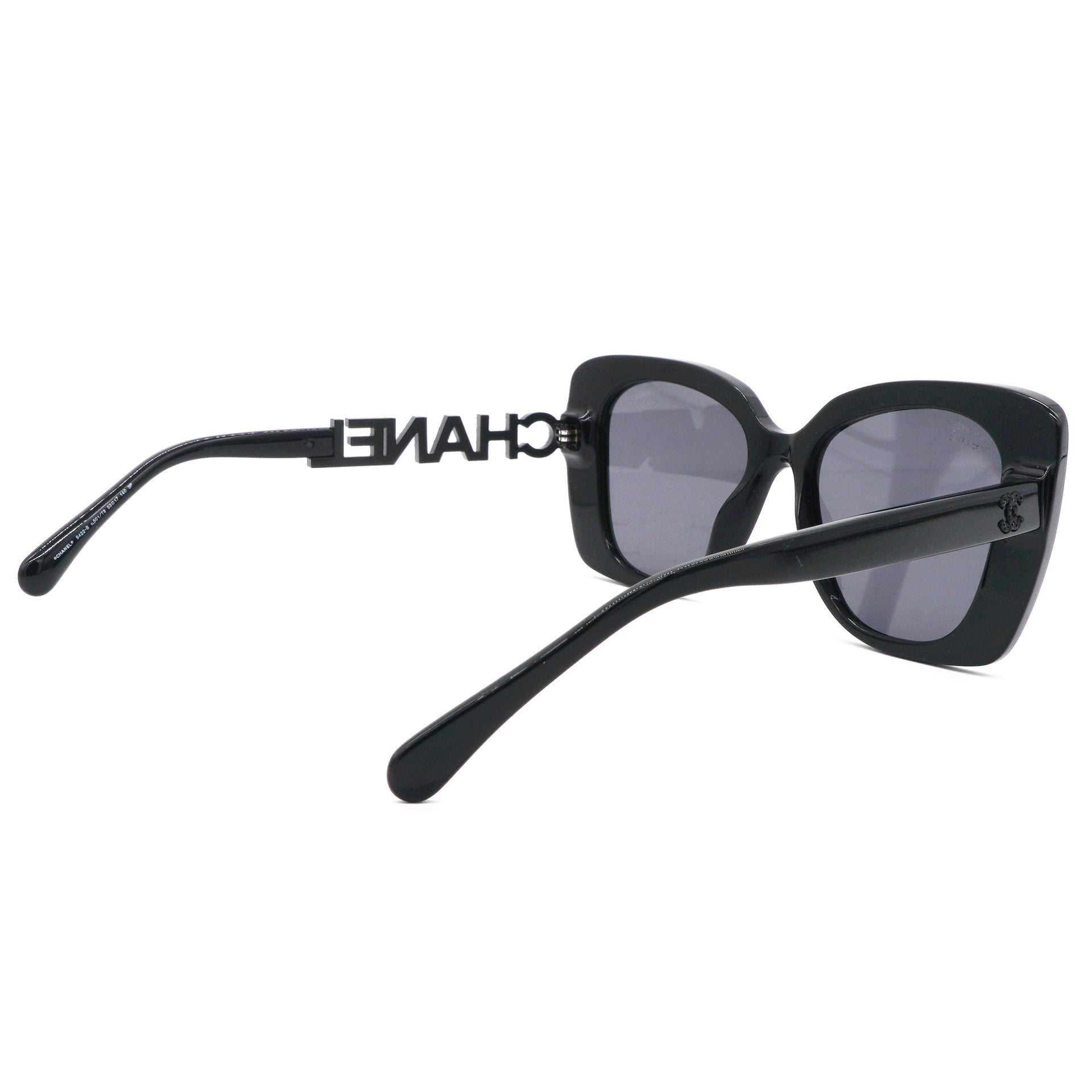 Acetate Strass Square Sunglasses 5422 Black