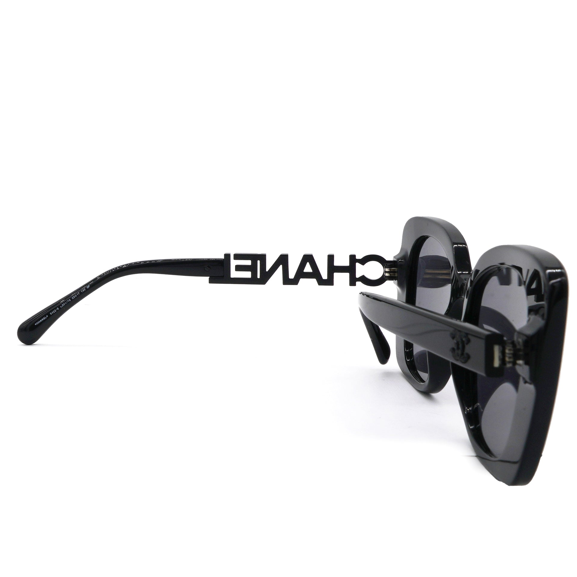 Acetate Strass Square Sunglasses 5422 Black