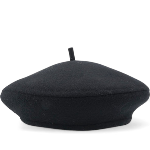 Wool Oblique Reversible Chic Beret Black Size58