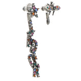 Palladium Crystal J'adior Earrings Multicolor