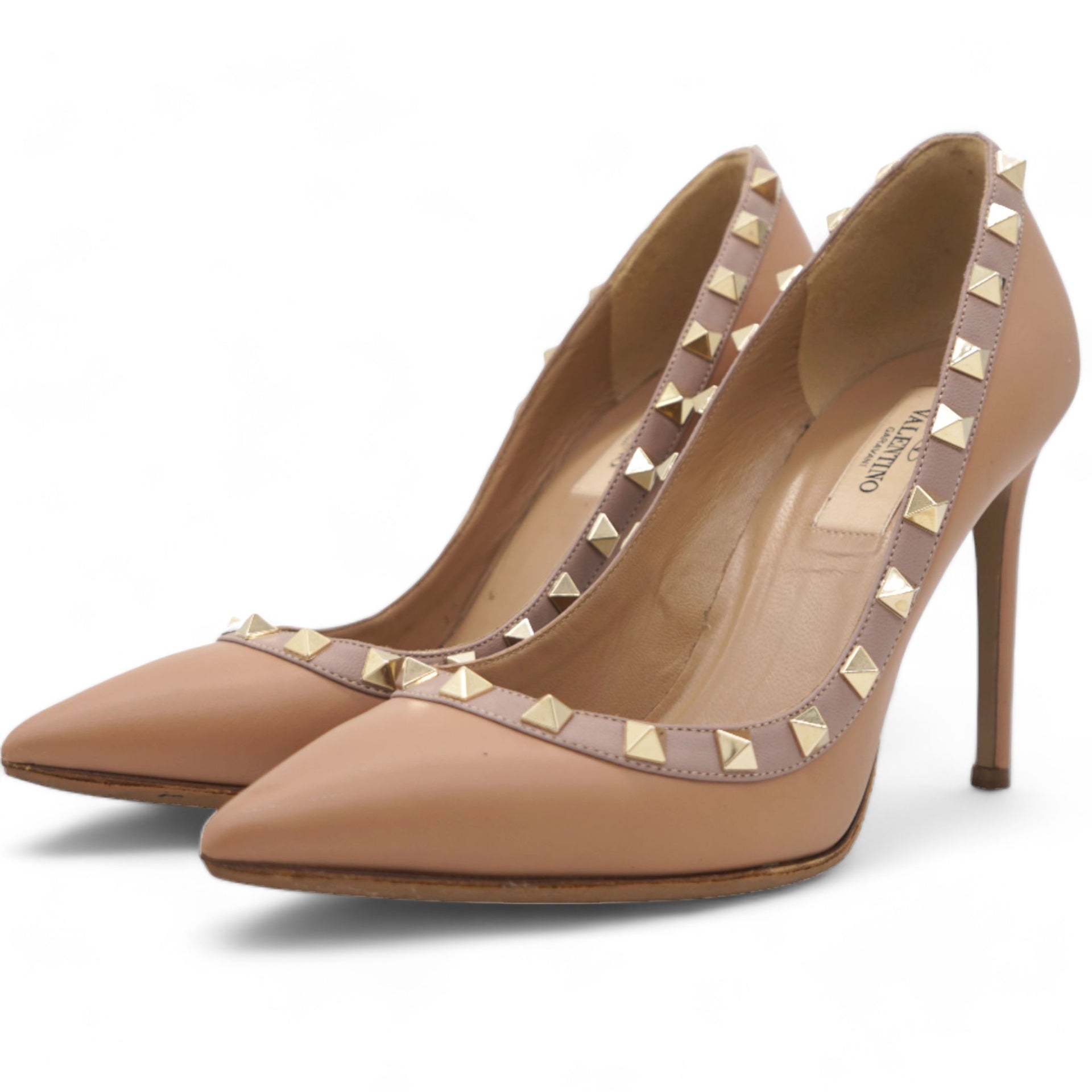 Rockstud Pointed Pump In Pink Size36.5