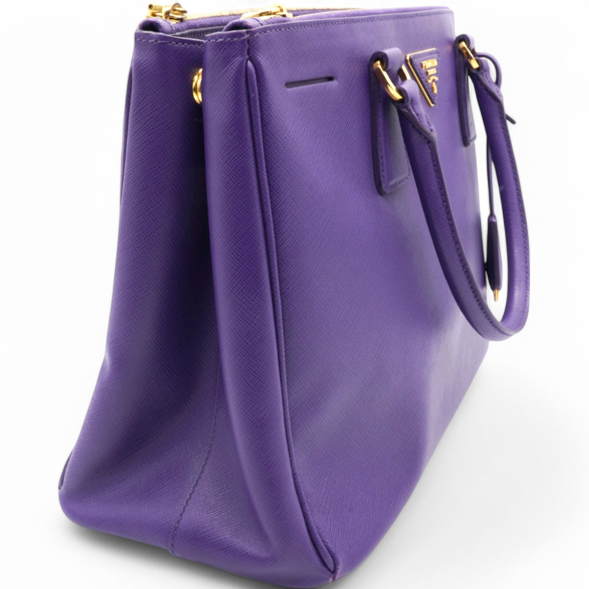 Saffiano Galleria Double Zip Tote Viola