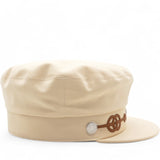 Double Linen Twill Casquette Cabourg Cliquetis Cap White Crème Size58