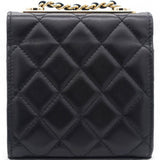 Lambskin Quilted Mini Trendy CC Chain Wallet Black