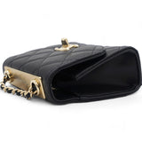 Lambskin Quilted Mini Trendy CC Chain Wallet Black