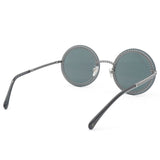 Round Sunglasses Silver Dark Gray