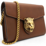 Calfskin Animalier Chain Wallet Brown