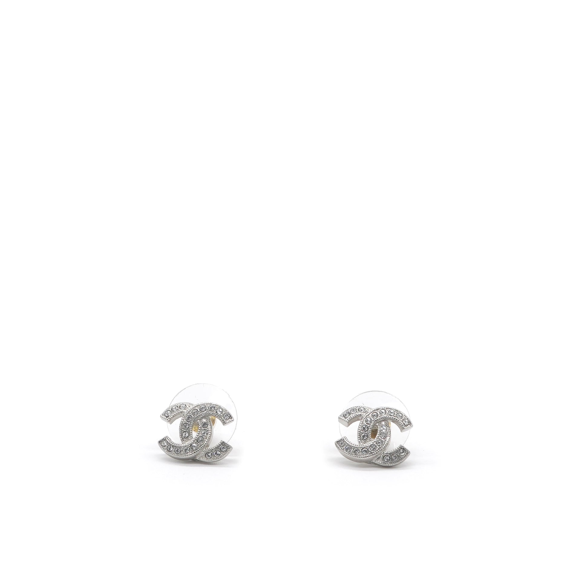 Logo Earrings Silver/Crystal