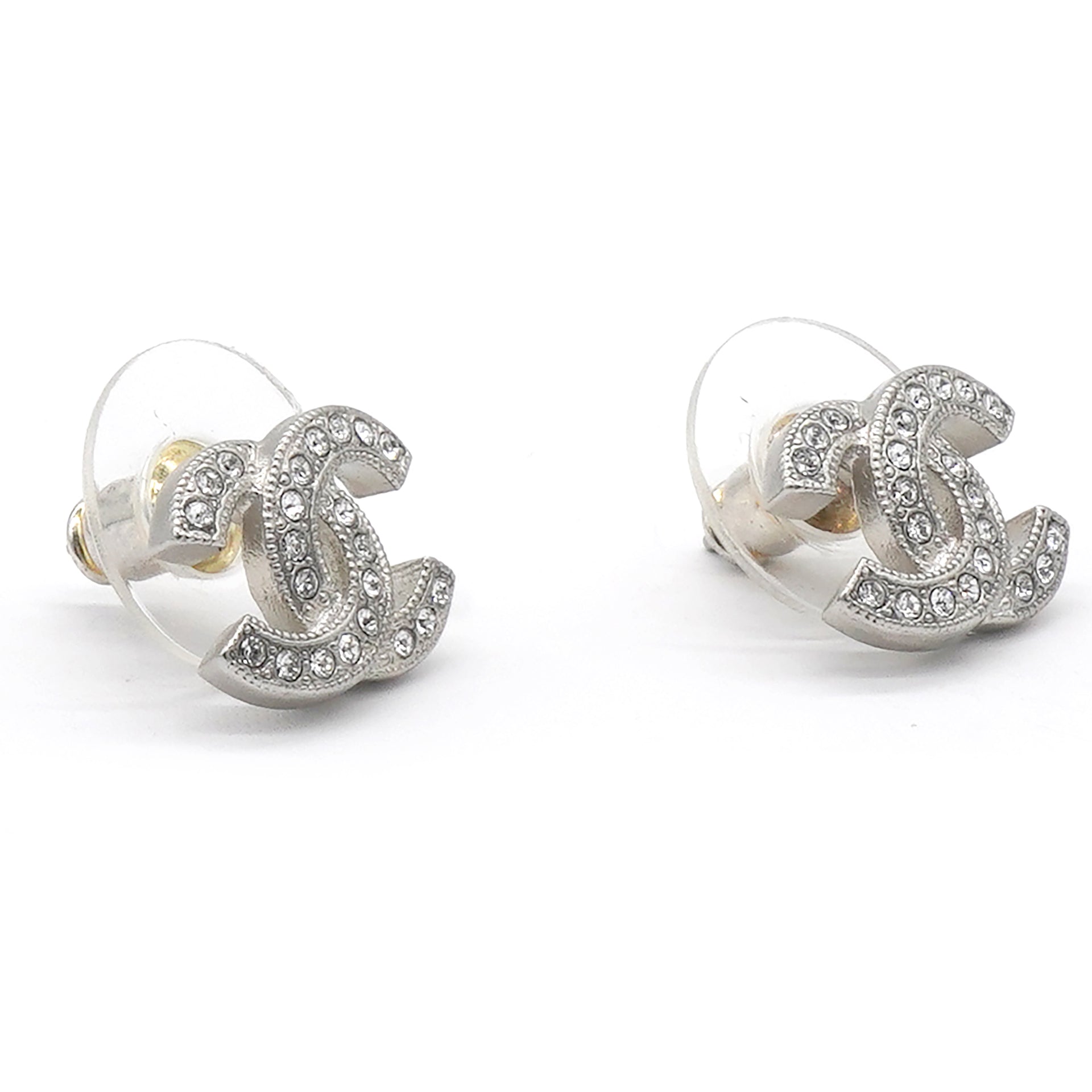 Logo Earrings Silver/Crystal